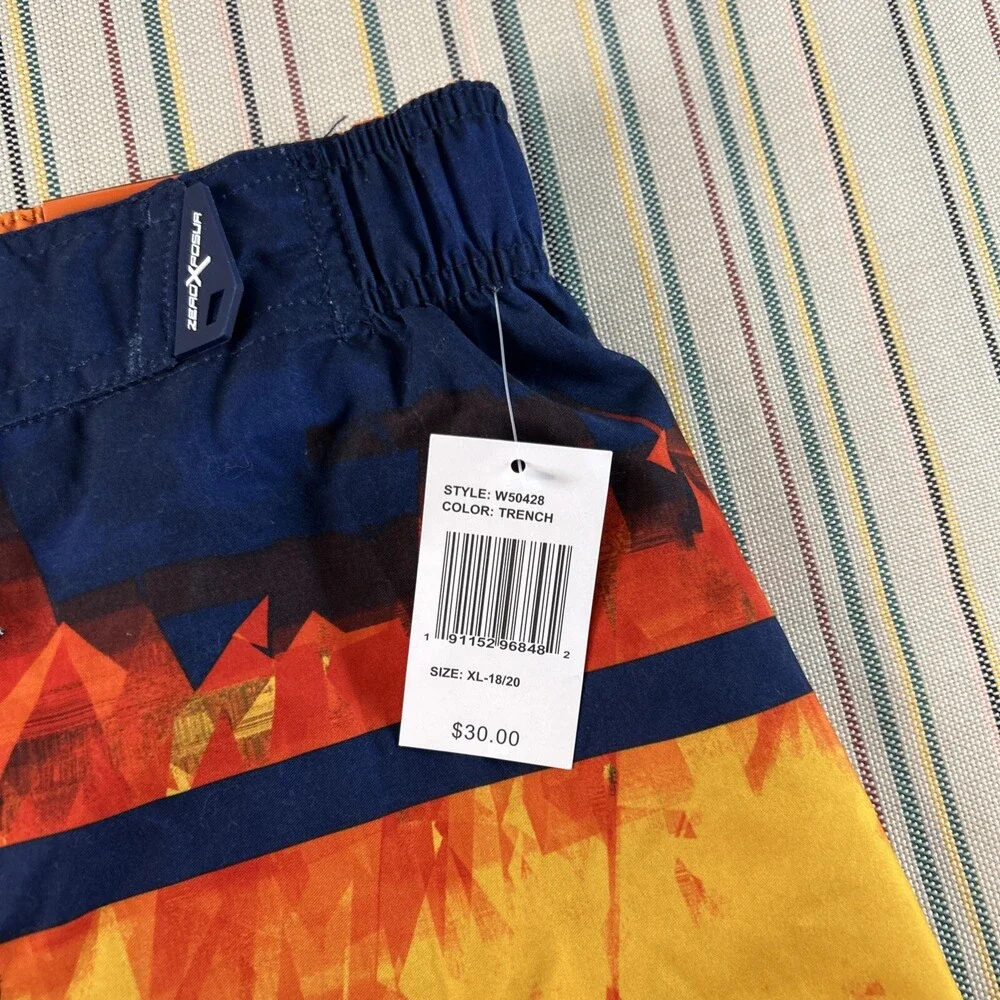 NEW ZeroXposur Swim Trunks Mens XL Navy Blue Trench UPF 50+ 9